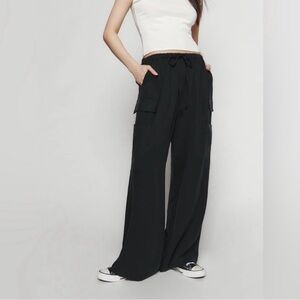 Reformation Black Wide-Leg Pants